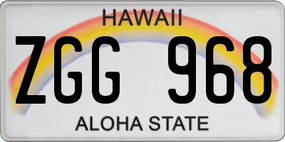 HI license plate ZGG968
