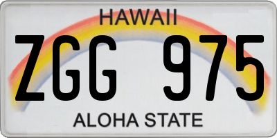 HI license plate ZGG975