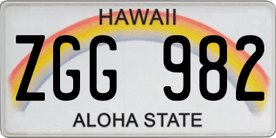 HI license plate ZGG982