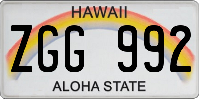 HI license plate ZGG992