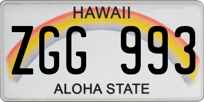 HI license plate ZGG993