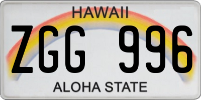 HI license plate ZGG996