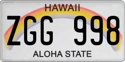 HI license plate ZGG998