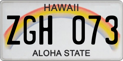 HI license plate ZGH073