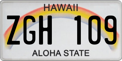 HI license plate ZGH109