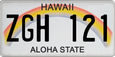 HI license plate ZGH121