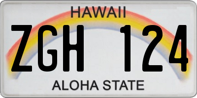 HI license plate ZGH124