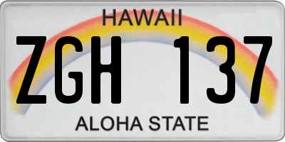 HI license plate ZGH137