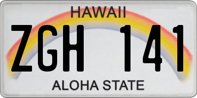 HI license plate ZGH141