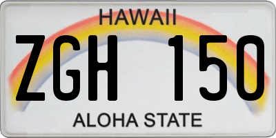 HI license plate ZGH150