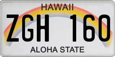 HI license plate ZGH160