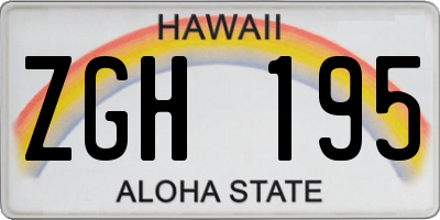 HI license plate ZGH195