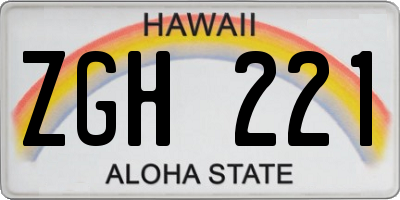 HI license plate ZGH221