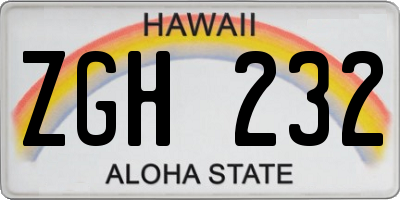 HI license plate ZGH232