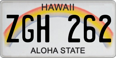 HI license plate ZGH262