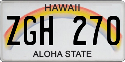 HI license plate ZGH270