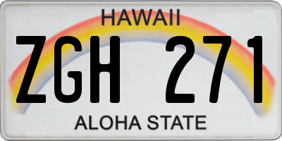HI license plate ZGH271
