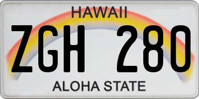 HI license plate ZGH280
