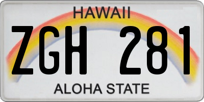 HI license plate ZGH281