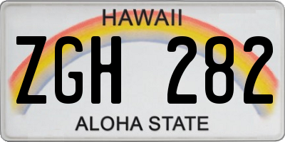 HI license plate ZGH282