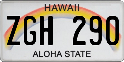 HI license plate ZGH290