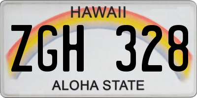 HI license plate ZGH328