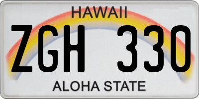 HI license plate ZGH330