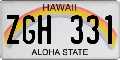 HI license plate ZGH331