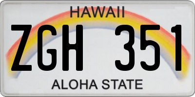 HI license plate ZGH351