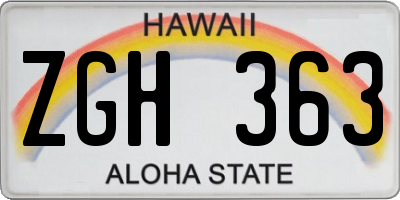 HI license plate ZGH363