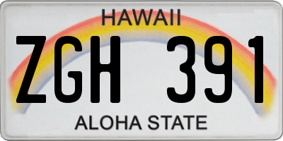 HI license plate ZGH391