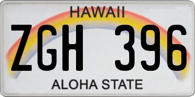 HI license plate ZGH396
