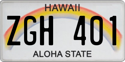 HI license plate ZGH401