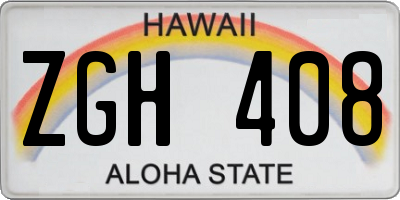 HI license plate ZGH408