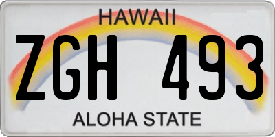 HI license plate ZGH493
