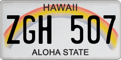 HI license plate ZGH507