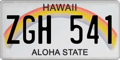 HI license plate ZGH541