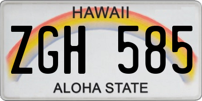 HI license plate ZGH585