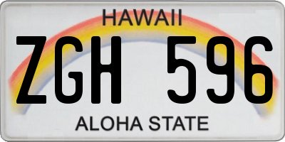 HI license plate ZGH596
