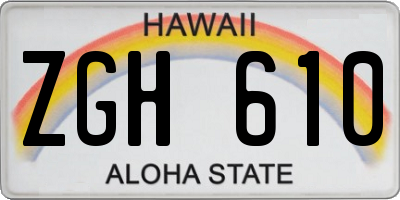 HI license plate ZGH610