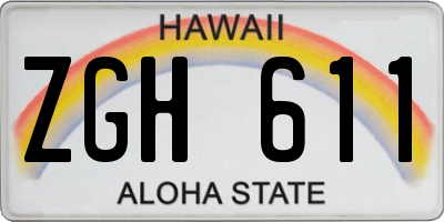 HI license plate ZGH611