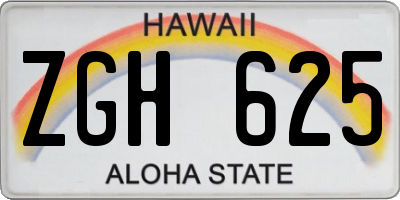 HI license plate ZGH625