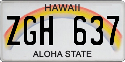 HI license plate ZGH637