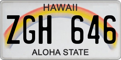 HI license plate ZGH646