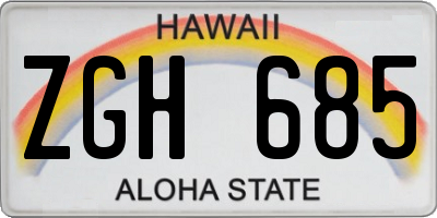 HI license plate ZGH685