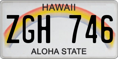 HI license plate ZGH746