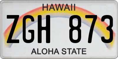 HI license plate ZGH873