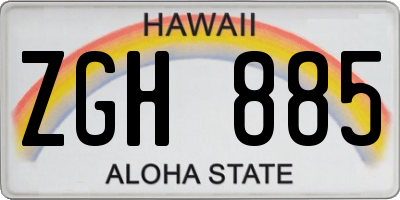 HI license plate ZGH885