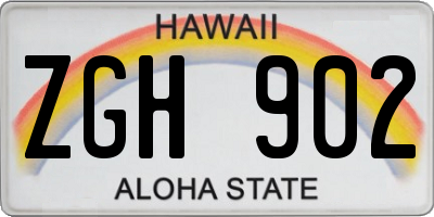 HI license plate ZGH902