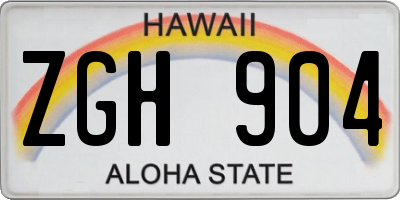 HI license plate ZGH904